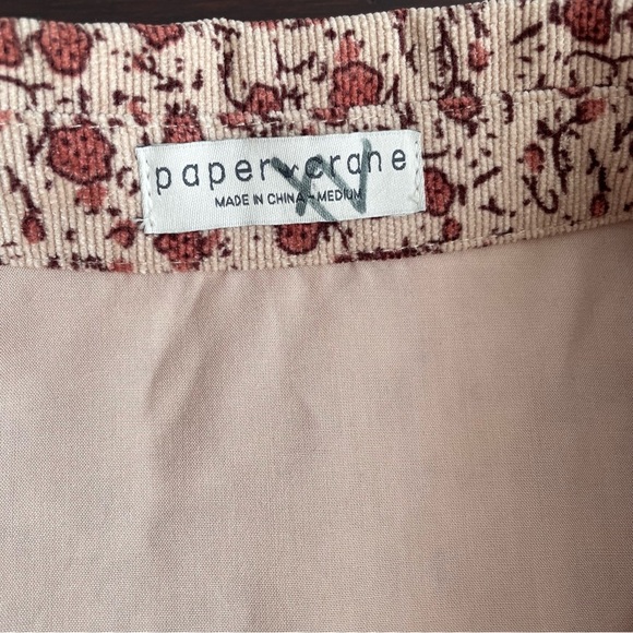 Paper Crane Corduroy Button Front Floral Dress Sz M Academia School Cottagecore - Picture 5 of 9